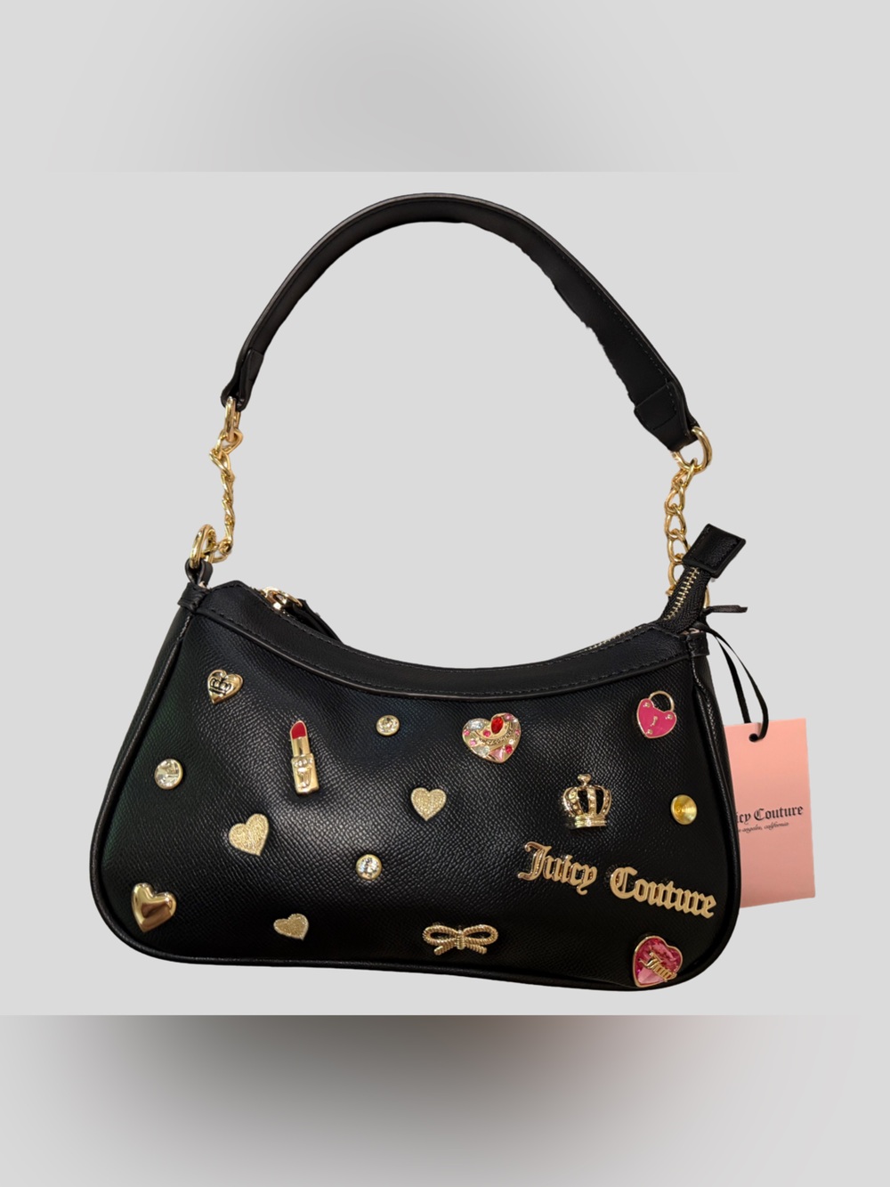 Juicy Couture Black Shoulder Bag with  Enamel Charms
